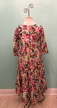 JOK DRESS-PINK FLOWERS-DRESS ADDICT