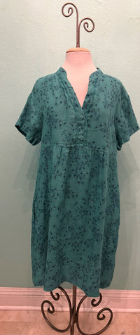 RELAXED CAP SLEEVE LINEN DRESS-RIVIERA-CUT LOOSE