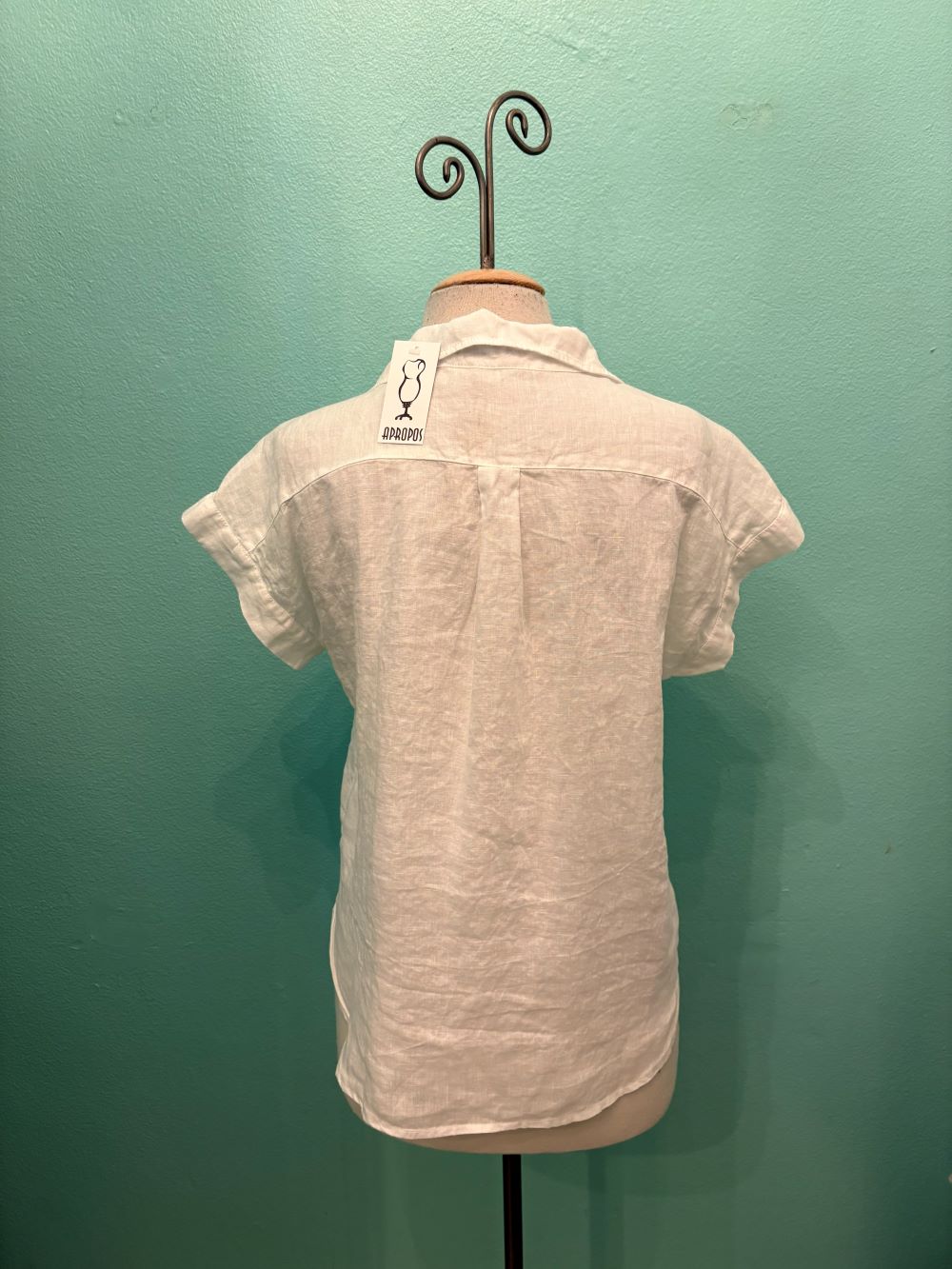 HANKY LINEN S/S POCKET SHIRT-WHITE-CUT LOOSE