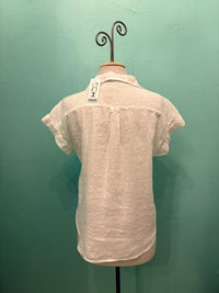 HANKY LINEN S/S POCKET SHIRT-WHITE-CUT LOOSE