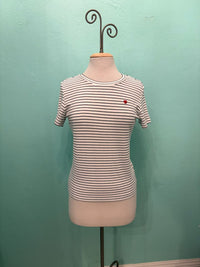 STRIPED T-SHIRT W/HEART DETAIL-MOLLY BRACKEN