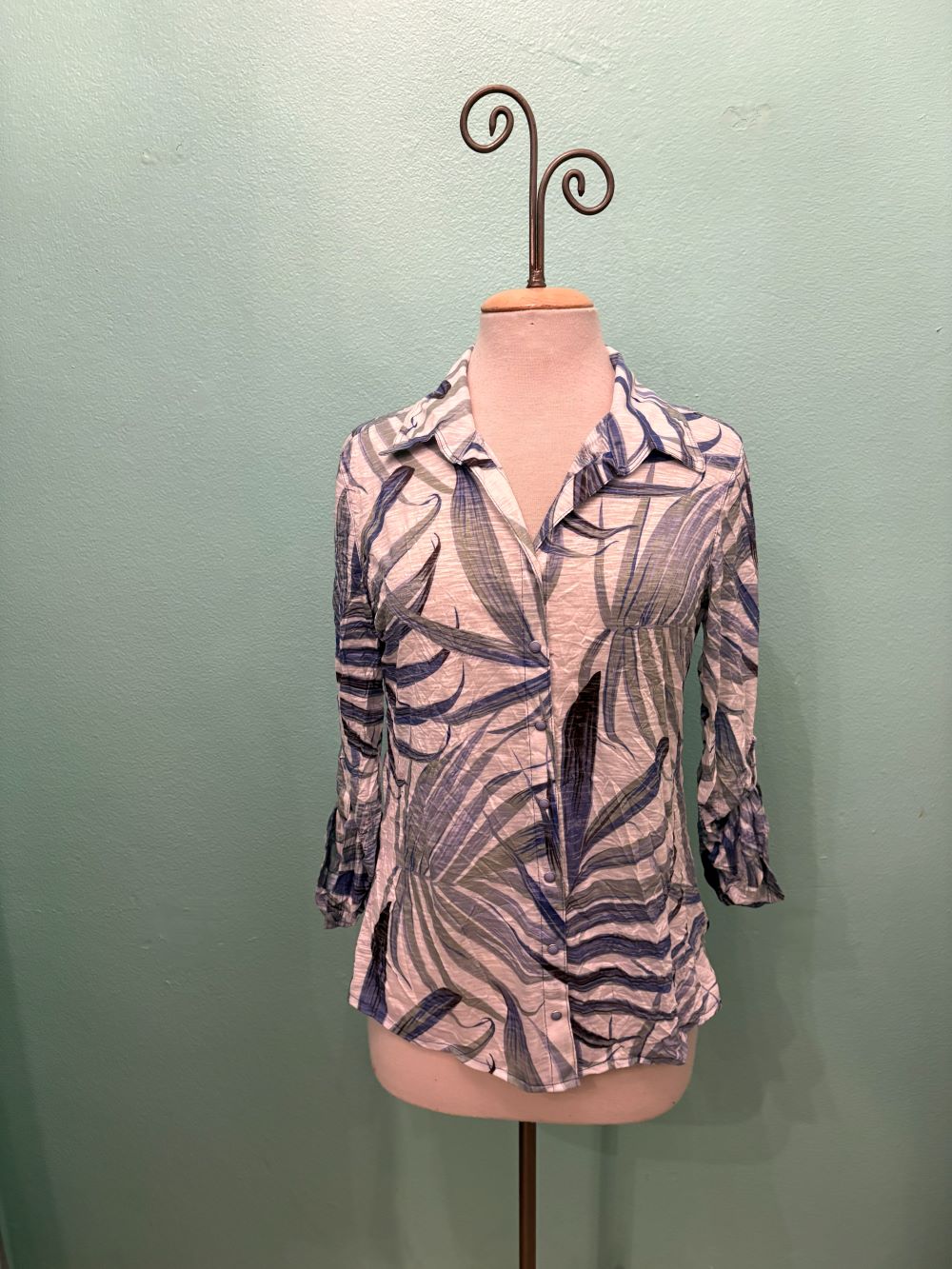 CARINA ROLL-UP SLEEVE SNAP SHIRT-LEGER