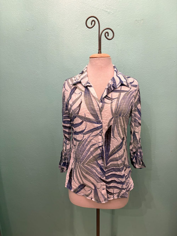 CARINA ROLL-UP SLEEVE SNAP SHIRT-LEGER