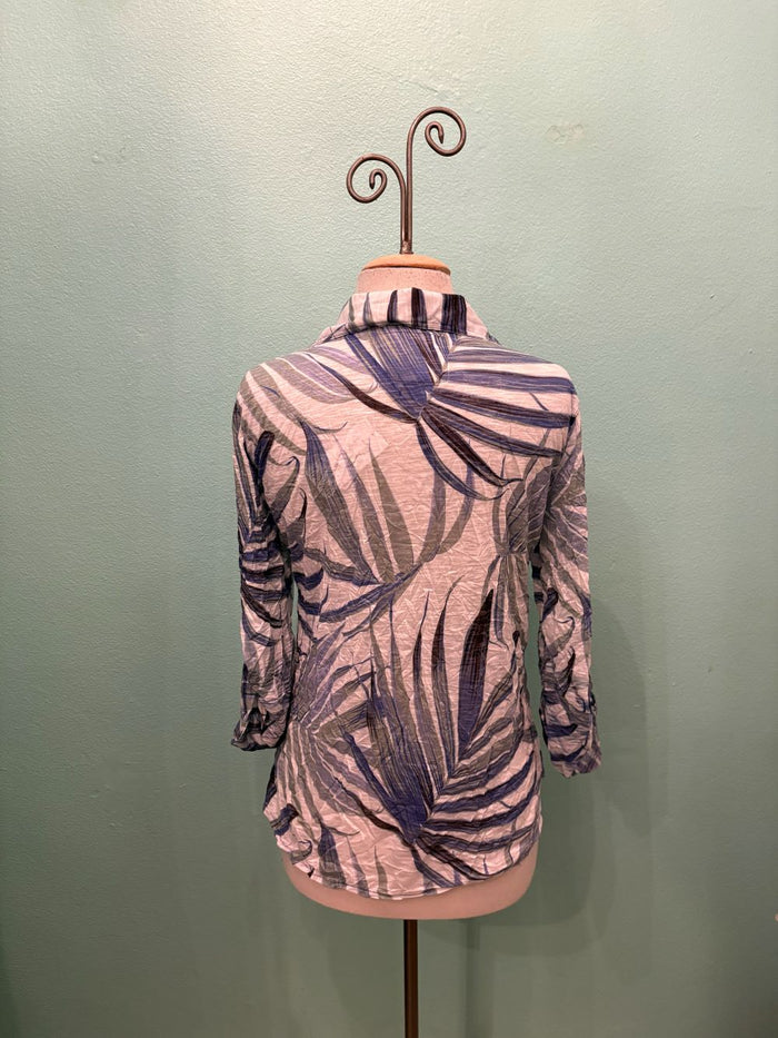 CARINA ROLL-UP SLEEVE SNAP SHIRT-LEGER