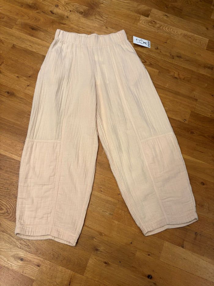 GAUZE COTTON LANTERN PANT-SWISS COFFEE-MODODOC