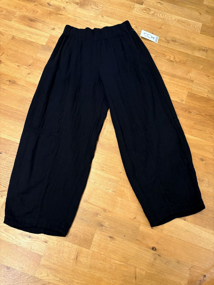 GAUZE COTTON LANTERN PANT-BLACK-MODODOC