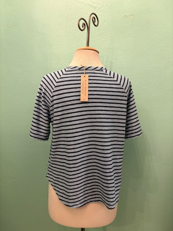 S/S BOXY RAGLAN TEE-BELLFLOWER-CUT LOOSE