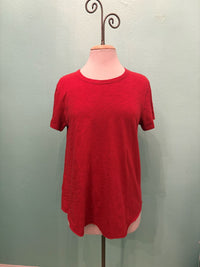 CREW NECK TEE W/CURVE HEM-RUST FLARE-MODODOC