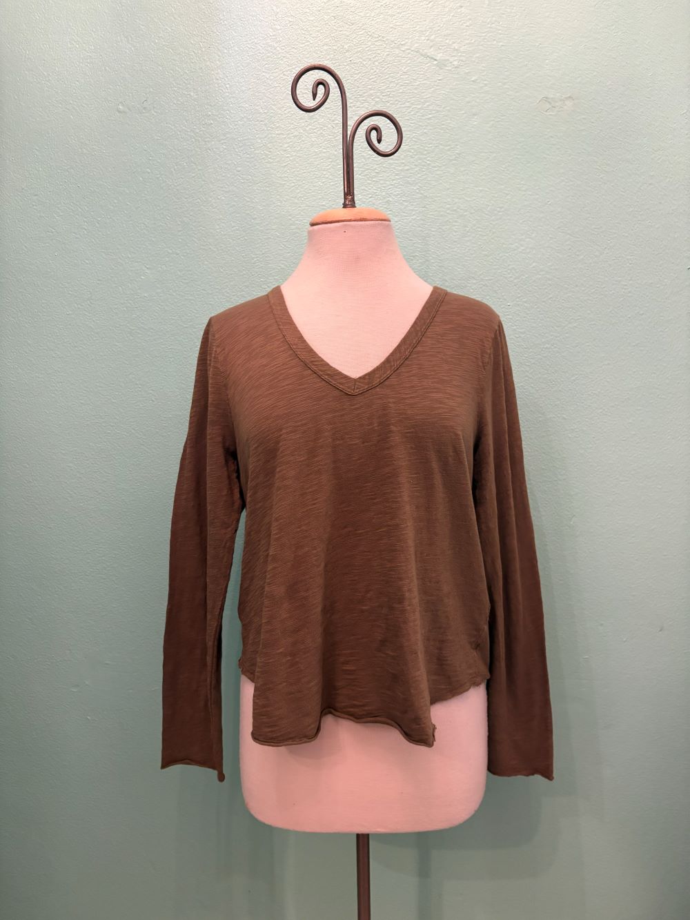 LONG SLEEVE V-NECK TEE-SHADOW FERN-MODODOC