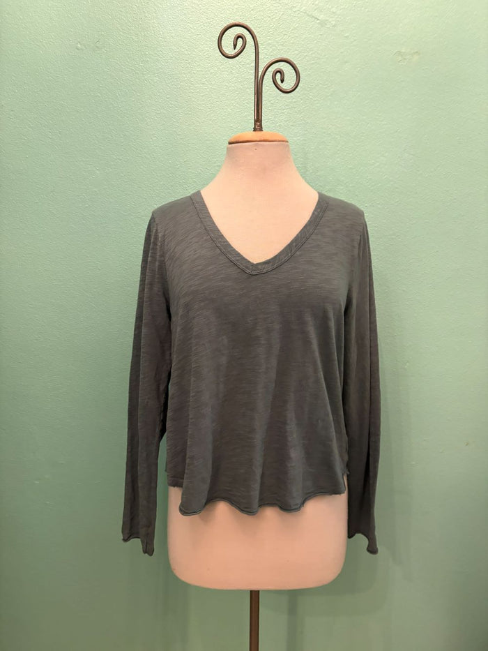 LONG SLEEVE V-NECK TEE-CELES-TEAL-MODODOC