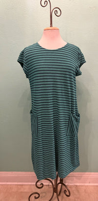 T-SHIRT DRESS NAVY STRIPE-RIVIERA-CUT LOOSE