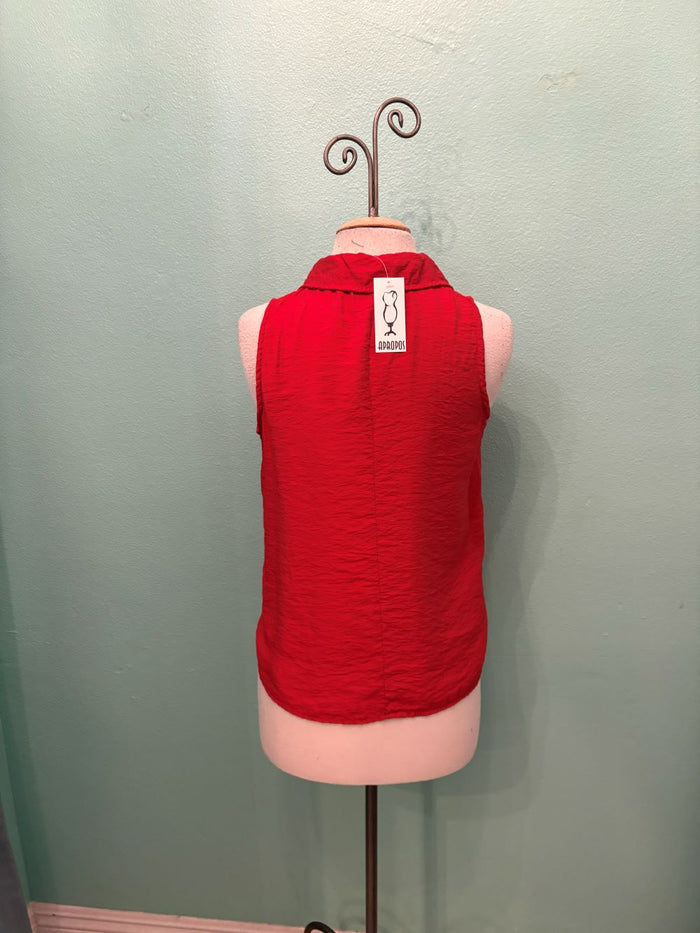 SLEEVELESS COLLAR SHIRT PARACHUTE-CHERRY-CUT LOOSE
