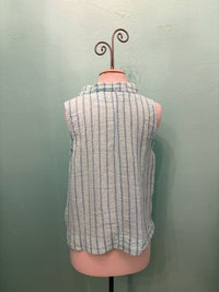 BLUE STRIPE SLEEVELESS SHIRT-FOUNTAIN-CUT LOOSE