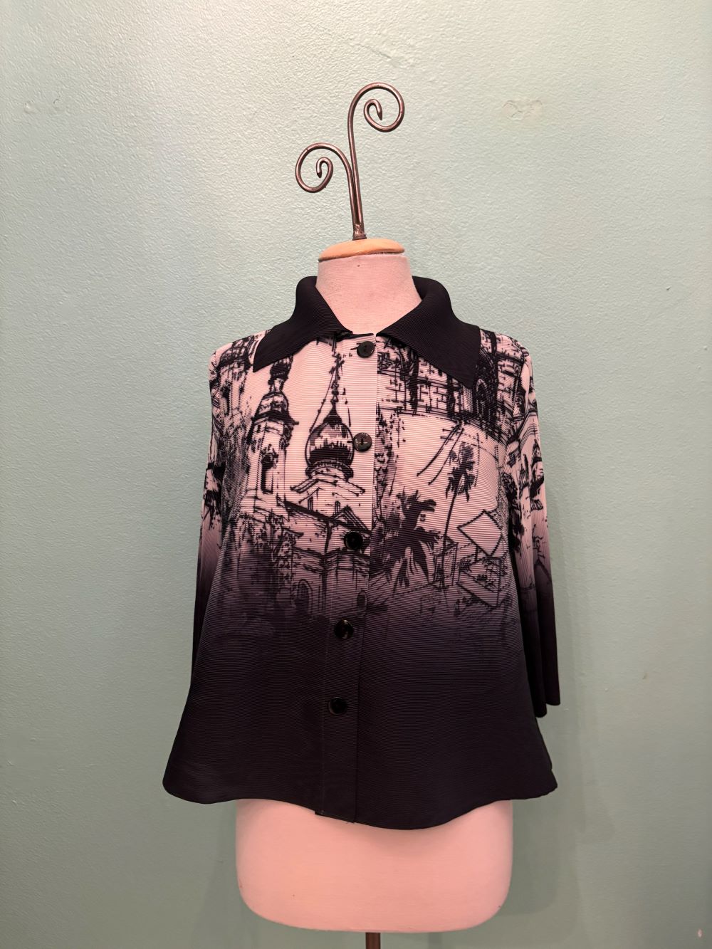 CITY SCENE BUTTON UP JACKET/SHIRT-VANITE COUTURE