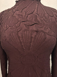 EMBOSSED LONG SLEEVE BLOUSE-68091-VANITE COUTURE
