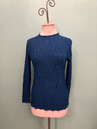 EMBOSSED LONG SLEEVE BLOUSE-68091-VANITE COUTURE
