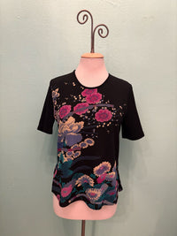 PURPLE GARDEN S/S TOP-MOONLIGHT