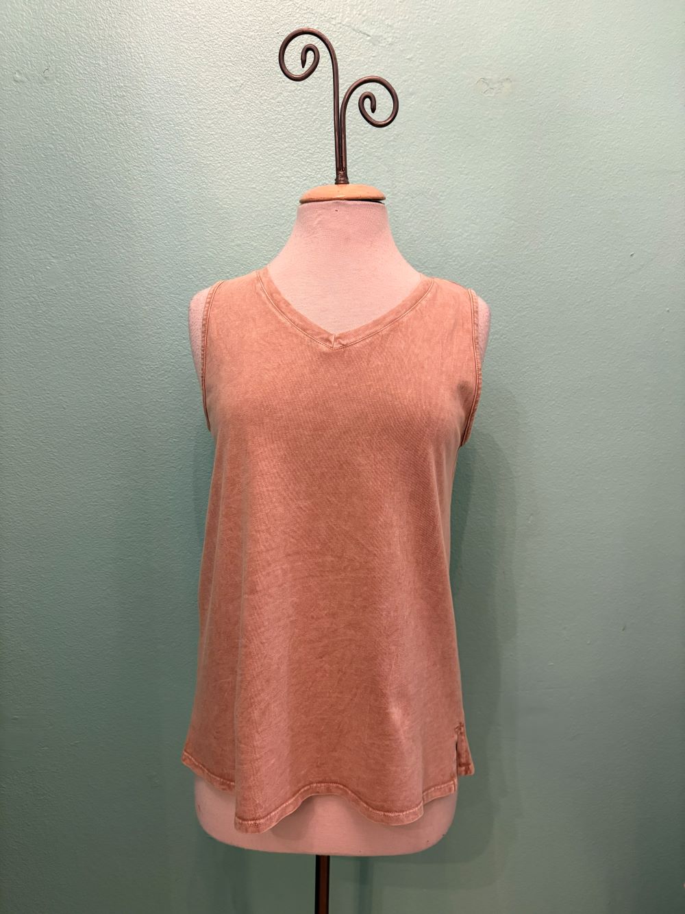 V-NECK TANK-MINERAL OAT-COTTON LANI