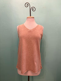 V-NECK TANK-MINERAL OAT-COTTON LANI