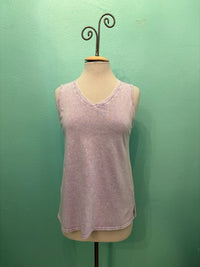 V-NECK TANK-MINERAL LILAC-COTTON LANI