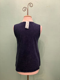 V-NECK TANK-MINERAL INDIGO-COTTON LANI
