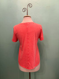 SWING CREW NECK S/S SLEEVE TEE-MINERAL CORAL-COTTON LANI