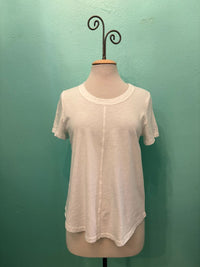 SWING CREW NECK S/S SLEEVE TEE-WHITE-COTTON LANI