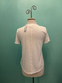 SWING CREW NECK S/S SLEEVE TEE-WHITE-COTTON LANI