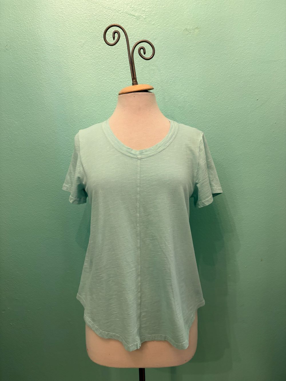 SWING CREW NECK S/S SLEEVE TEE-TIDE POOL-COTTON LANI