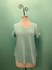 SWING CREW NECK S/S SLEEVE TEE-TIDE POOL-COTTON LANI