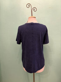 SWING CREW NECK S/S SLEEVE TEE-MINERAL INDIGO-COTTON LANI
