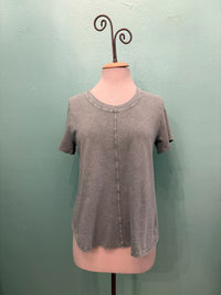SWING CREW NECK S/S SLEEVE TEE-MINERAL SAGE-COTTON LANI