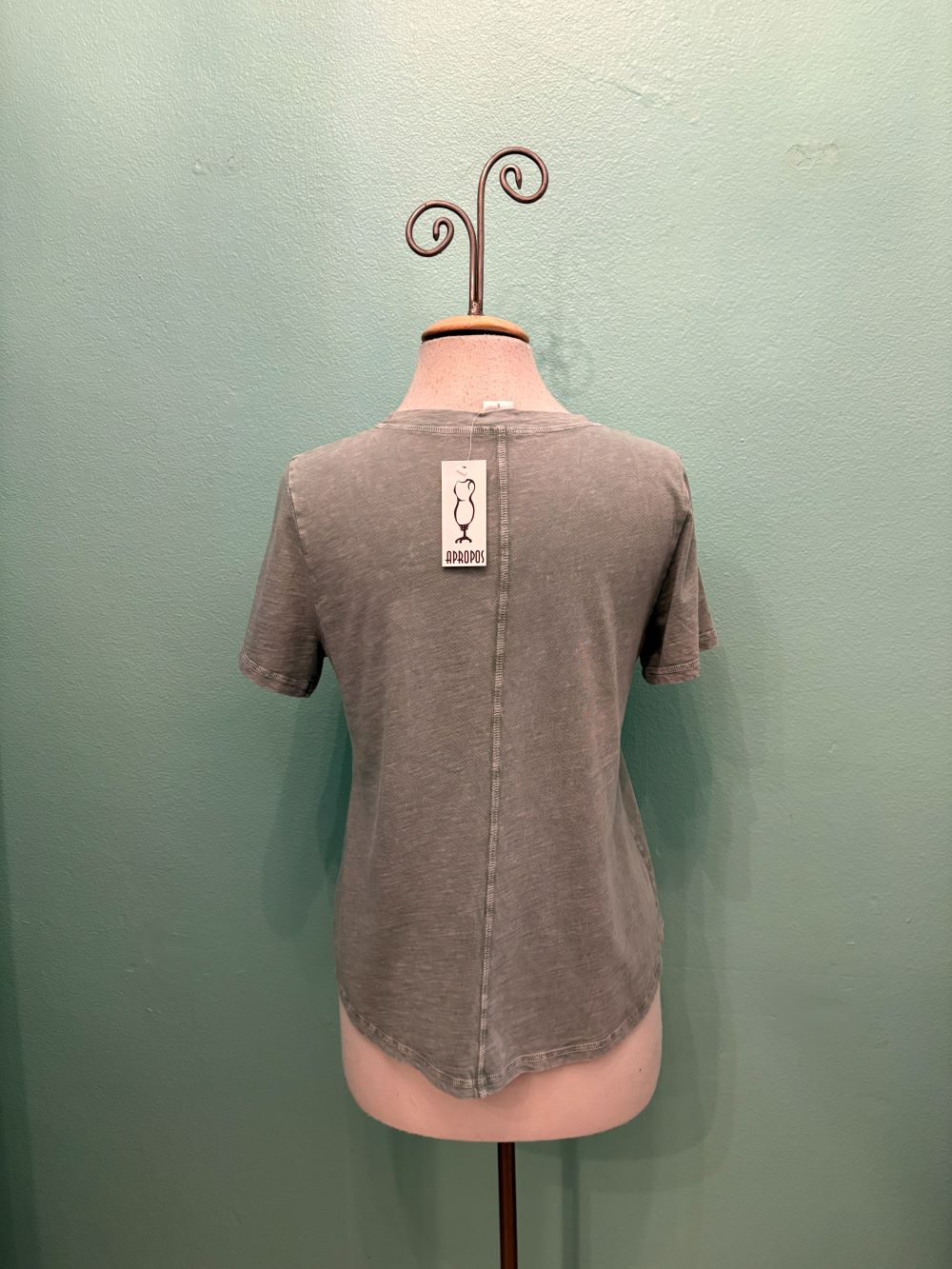 SWING CREW NECK S/S SLEEVE TEE-MINERAL SAGE-COTTON LANI