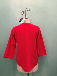 3/4 SLEEVE CREW NECK TOP-WATERMELON-SEA BREEZE