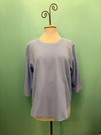 3/4 SLEEVE CREW NECK TOP-SERENITY-SEA BREEZE