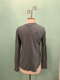L/S WAFFLE MIX V-NECK TEE-CELES-TEAL-MODODOC
