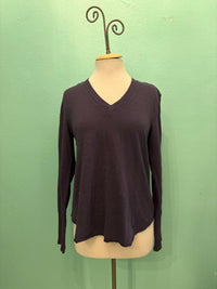 L/S WAFFLE MIX V-NECK TEE-VELVET DREAM-MODODOC