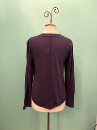 L/S WAFFLE MIX V-NECK TEE-VELVET DREAM-MODODOC