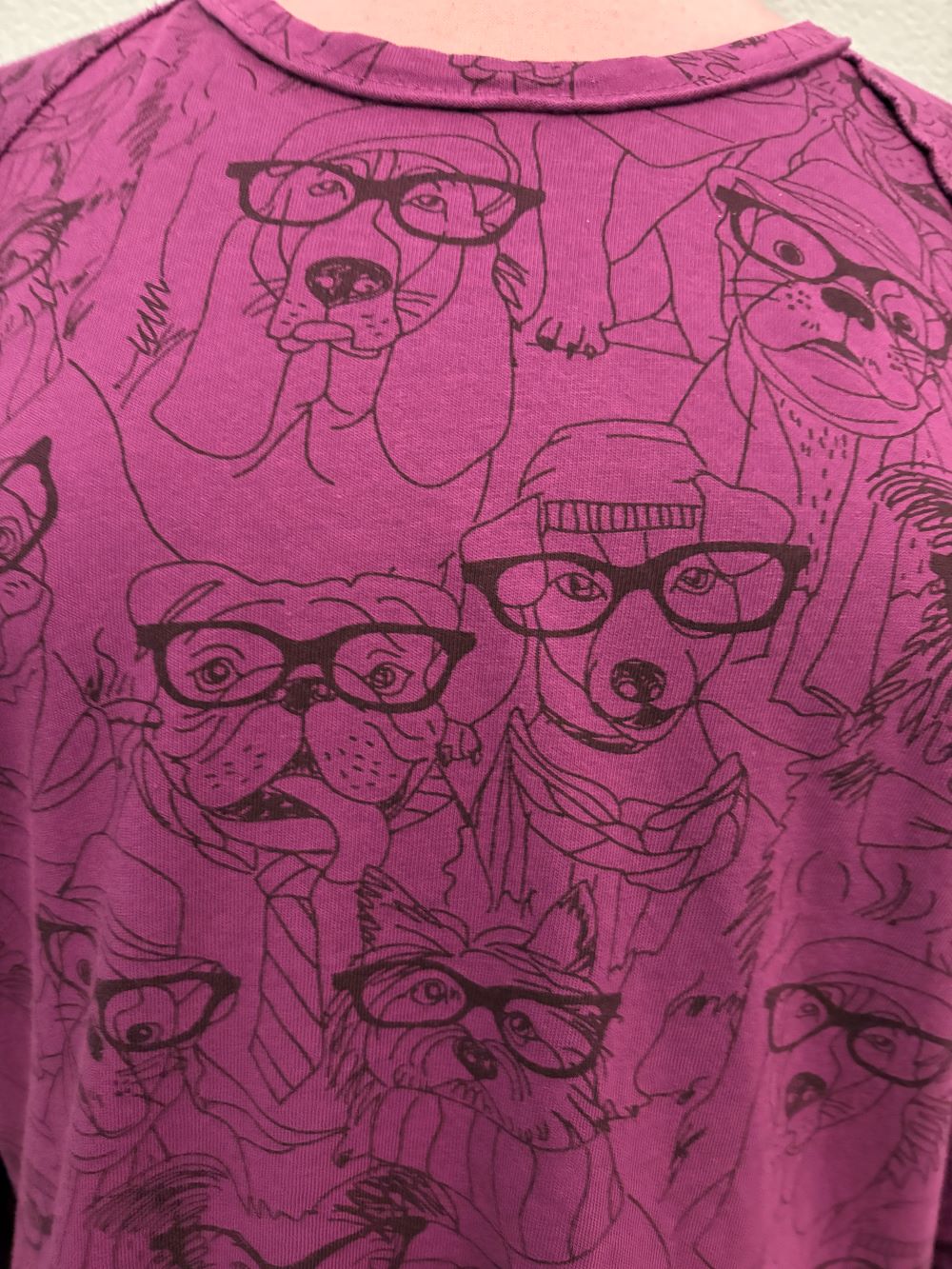 DOGS LONG SLEEVE TEE-GRAPE-COTTON LANI