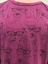 DOGS LONG SLEEVE TEE-GRAPE-COTTON LANI