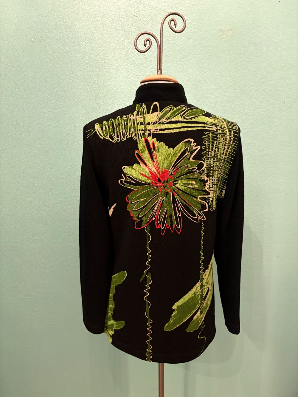LIME FLOWER ONE BUTTON JACKET-MOONLIGHT