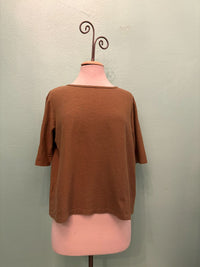 ELBOW SLEEVE BOXY TEE-COCONUT-CUT LOOSE
