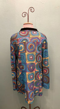 WINNIE TEAL ZIP UP COLLAR TOP-ET LOIS