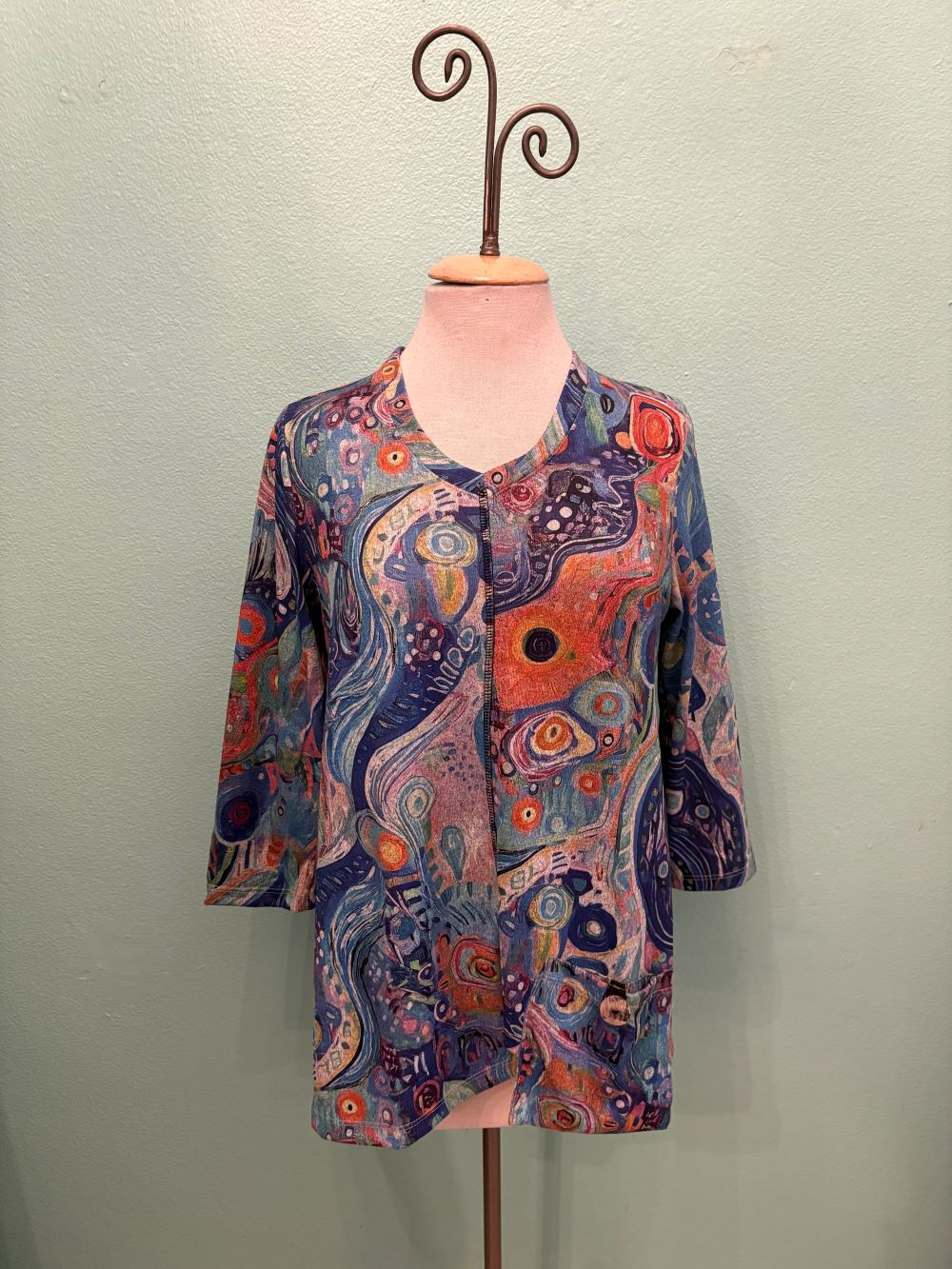 SURREALIST DENIM ONE POCKET TOP=ET LOIS