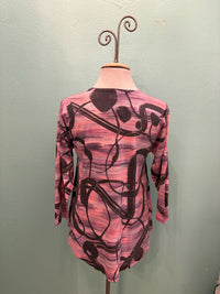 SCOOP NECK WAFFLE TUNIC-PINK-ET LOIS