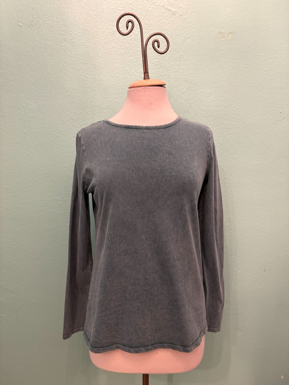 CLASSIC BOATNECK TEE-MINERAL GREEN-COTTON LANI