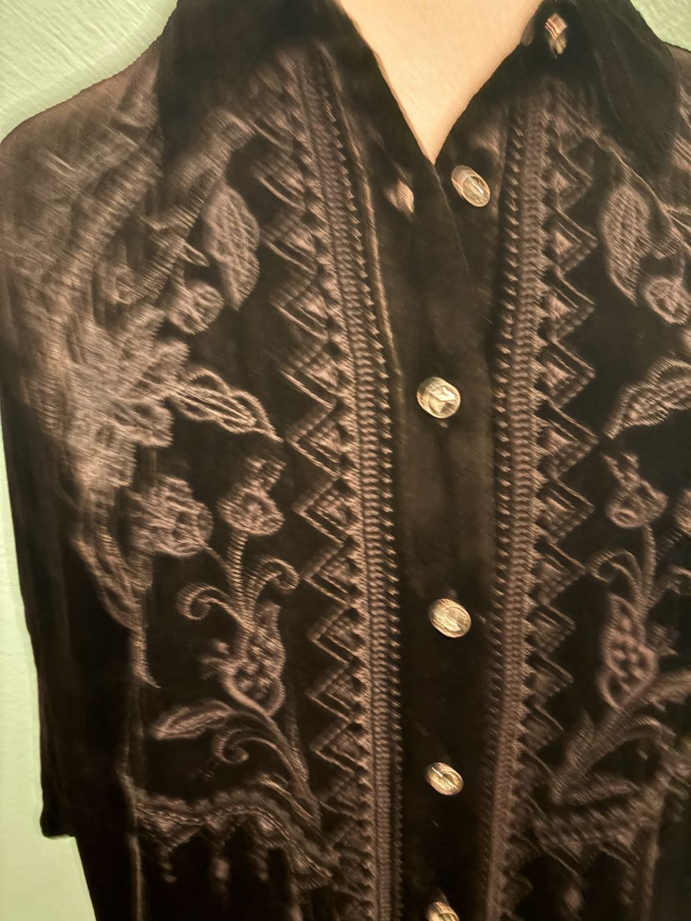 LAIKE KIMONO SLEEVE BUTTON DOWN BLOUSE-BLACK-JOHNNY WAS