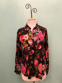 ROUGE FLORAL PRINT BUTTONDOWN BLOUSE-APNY