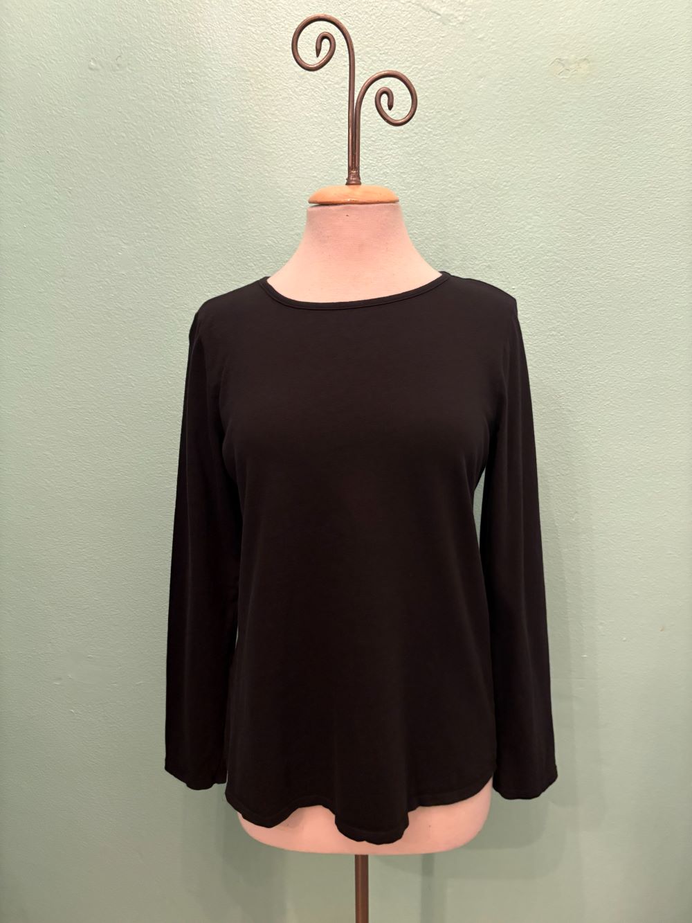CLASSIC BOATNECK TEE-BLACK-COTTON LANI