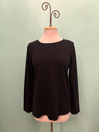 CLASSIC BOATNECK TEE-BLACK-COTTON LANI